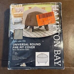 Hampton Bay Universal Round Outdoor Patio Fire Pit Cover 30 in. 1002 684 795